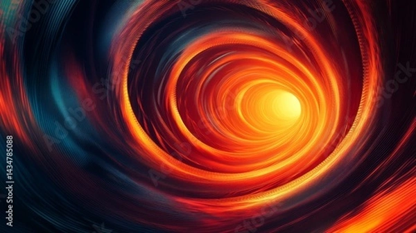 Fototapeta Fiery Vortex: A swirling spiral of intense orange and red hues, creating an hypnotic and abstract visual experience.