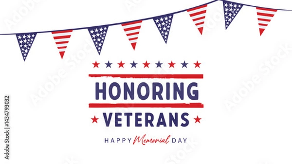 Obraz Honoring Veterans Memorial Day Vector Graphics Illustrations