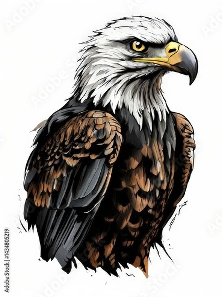Fototapeta an AI Image Generator, Majestic Bald Eagle Illustration