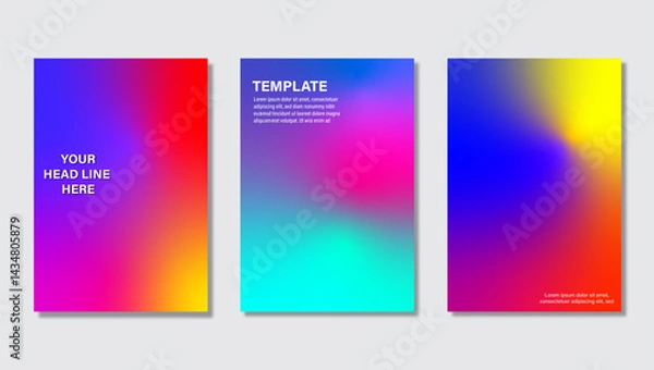 Obraz Mesh gradient template set vector for social media post.  Abstract back ground.
