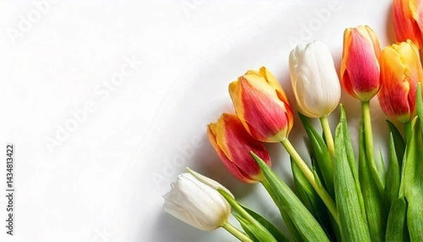 Obraz 美しいチューリップの背景、コピースペース