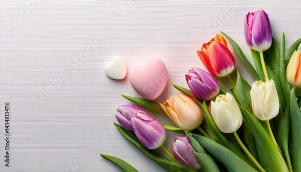 Obraz 美しいチューリップの背景、コピースペース