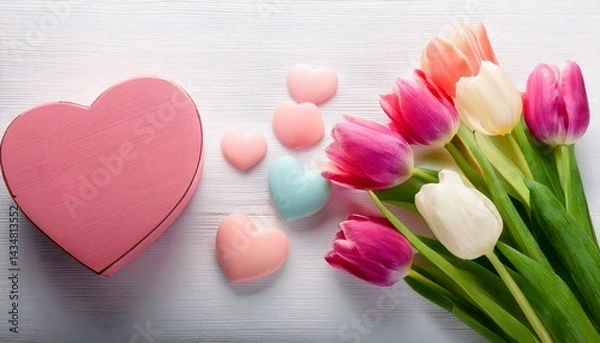 Obraz 美しいチューリップの背景、コピースペース