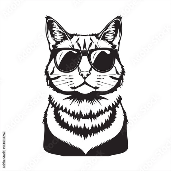 Fototapeta Cool Cat Wearing Sunglasses Vector,
Hipster Cat Face in Sunglasses Design,
Stylish Cat Head with Shades Illustration,
Funky Cat in Sunglasses Graphic,
Cartoon Cat with Sunglasses Art,
