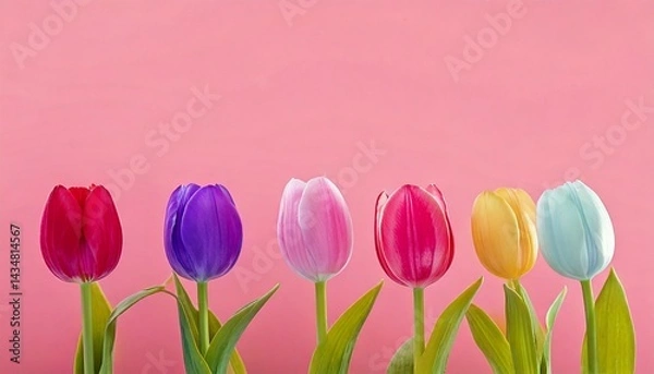 Obraz 美しいチューリップの背景、コピースペース