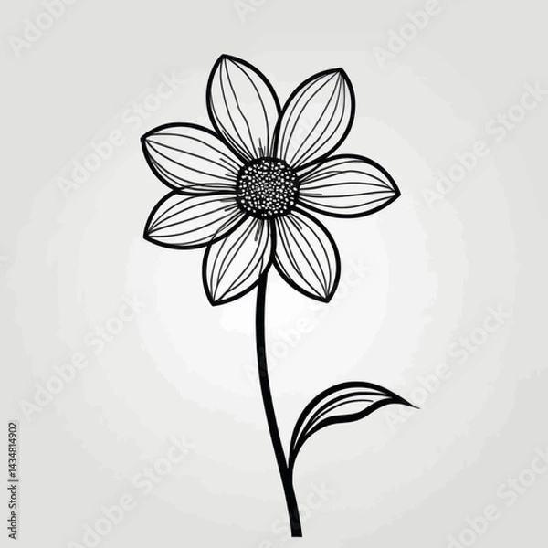Fototapeta Elegant Black and White Floral Design Perfect for Invitations Cards and Decoration