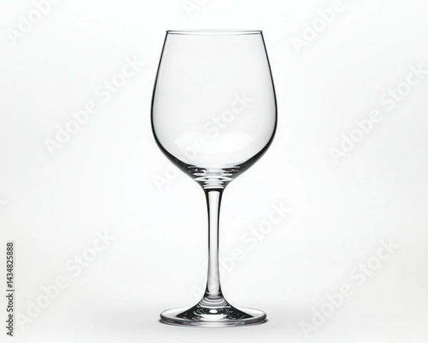 Fototapeta Elegant empty wine glass on a clean background, ideal for beverage presentations