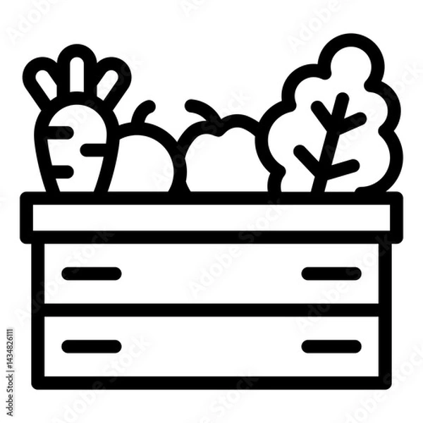 Obraz vegetables box icon