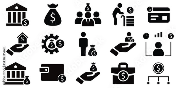 Obraz Personal Finance and Money Management Icon Pack – Editable Line Style for Web and Print