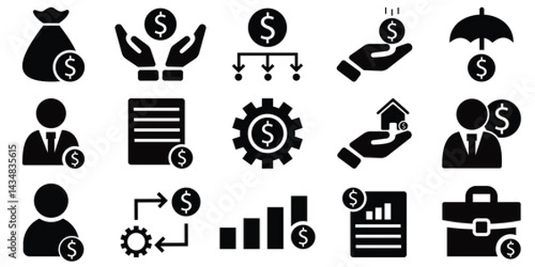 Obraz Personal Finance and Money Management Icon Pack – Editable Line Style for Web and Print