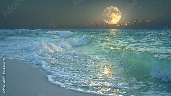 Obraz emerald moonlight reverie,