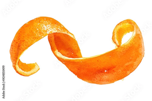 Obraz Citrus peel curl with bright orange tones a splash of zest against a black backdrop