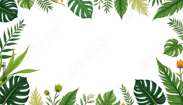 Fototapeta Vibrant foliage with lush green leaves.