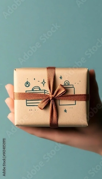 Obraz Gift Box Held by Hand
