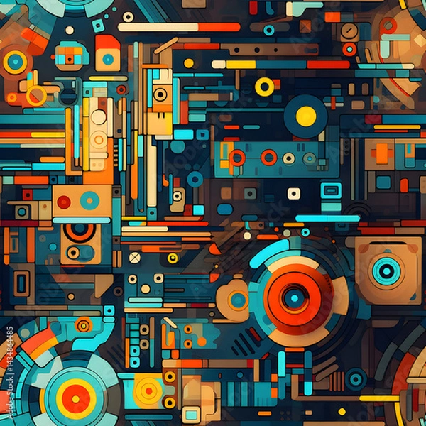 Fototapeta abstract vector background with gears