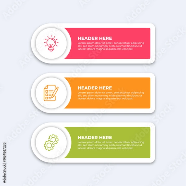 Obraz Three colorful infographic boxes.
