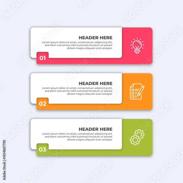 Obraz Three colorful infographic boxes.