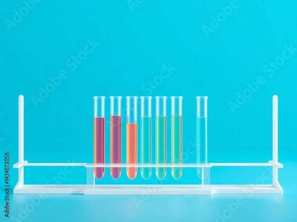 Fototapeta test tubes on a blue background. business, icon, illustration, vector, chart, graph, symbol, design, finance, music, concept, web, sign, diagram, technology, data, button, building, set, stock, cigare