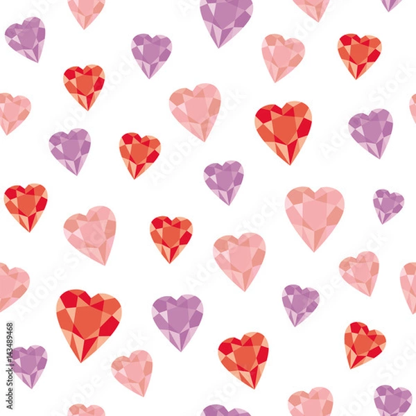 Fototapeta heart jewerly pattern on white background random