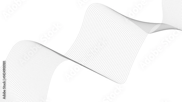 Obraz Abstract white blend digital technology flowing wave lines background. Motion wave style abstract background. Motion line abstract background
