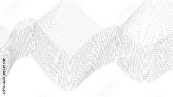 Fototapeta Abstract white blend digital technology flowing wave lines background. Banner with wavy lines, abstract background. 