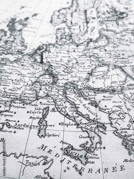 Fototapeta アンティークの世界地図　イタリア