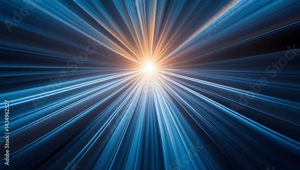 Fototapeta Mesmerizing Radial Blur Background – Deep Blue Tones with Center Glow for Tech and Cinematic Designs