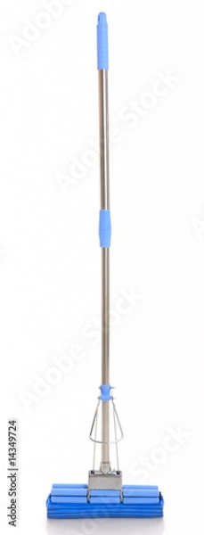 Fototapeta blue mop on a white background