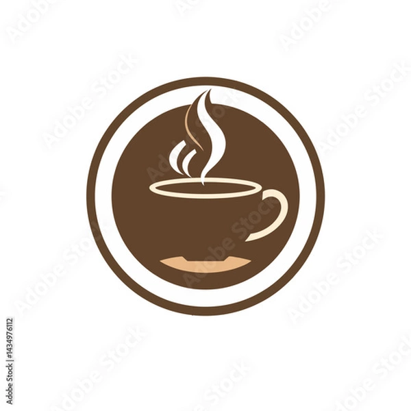 Fototapeta Coffee shop logo design vector graphic template for cafe restaurant or brand identity and branding needs