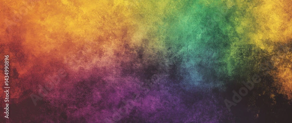 Fototapeta Colorful rainbow gradient background with vibrant hues blending seamlessly, creating lively and energetic atmosphere. This artistic design evokes feelings of joy and creativity