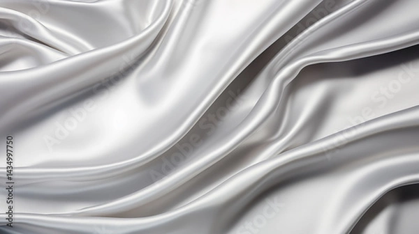Obraz Silver color abstract background, Silk satin fabric background.
