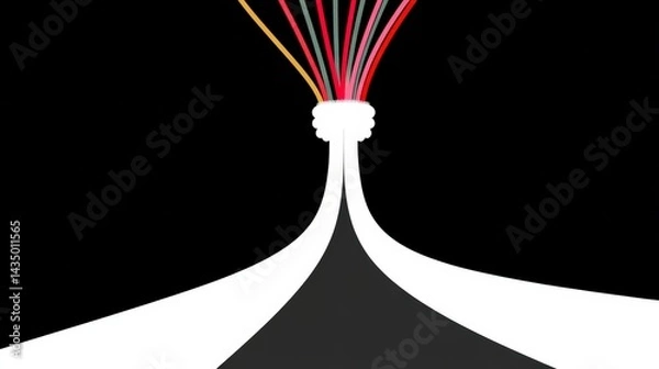 Fototapeta Abstract Network Security  Cyber Threat Future  Minimalist Design