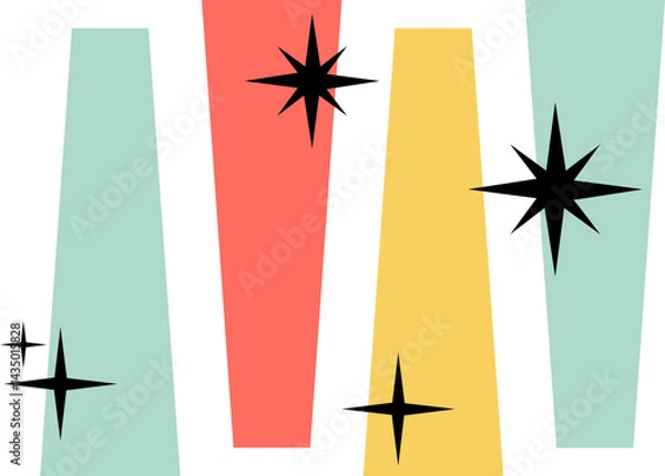 Obraz Atomic Mid Century Modern Element Set