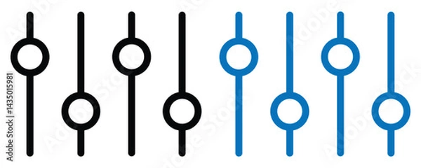 Obraz Vertical adjustment icon, Minimalist sound control icon vector set.