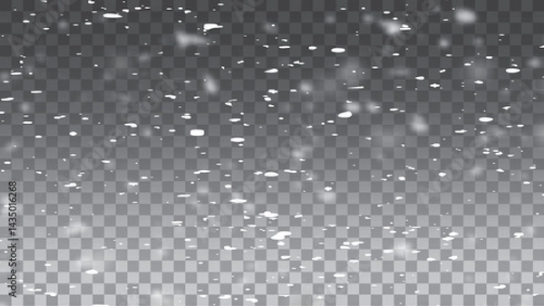 Obraz Vector snowfall isolated. Winter background. Snow overlay illustration.