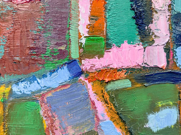 Fototapeta colorful artistic multicolored background. brush strokes texture. oil painting on canvas.