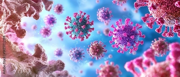 Fototapeta Virus Microstructure 3D