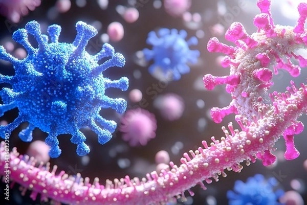Fototapeta Virus Model - 3D Render