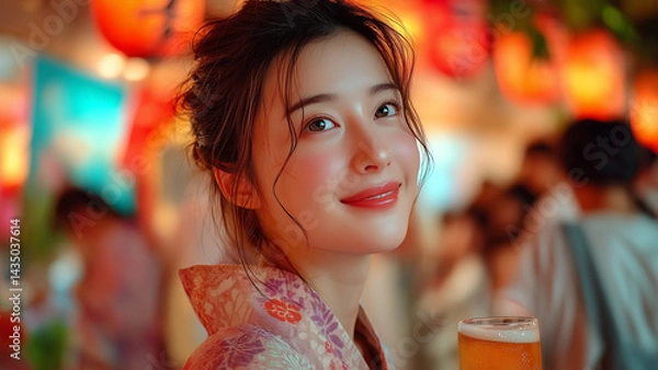 Obraz 浴衣 女性 夏 祭り