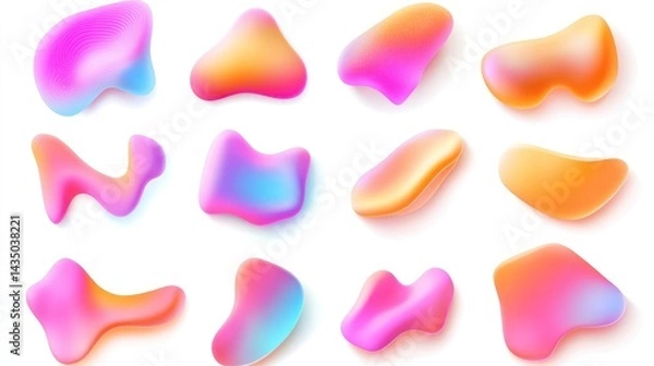 Fototapeta Abstract colorful gradient shapes collection