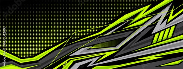 Fototapeta Abstract Car decal design vector. Graphic abstract stripe racing background kit designs for wrap vehicle, race car, rally, adventure and livery	