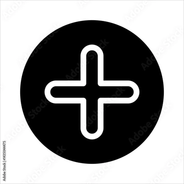 Fototapeta add glyph icon vector illustration isolated on white background