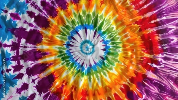 Fototapeta Vibrant tie dye pattern background design
