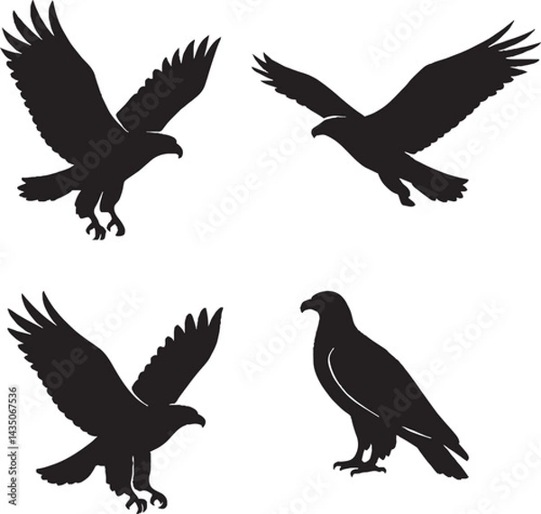 Fototapeta eagle silhouette vector sticker pack 
