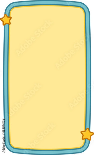 Fototapeta Cute Blue Border Text Box Frames with Stars Background
