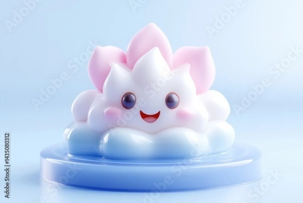 Obraz Cute cloud-shaped kawaii character