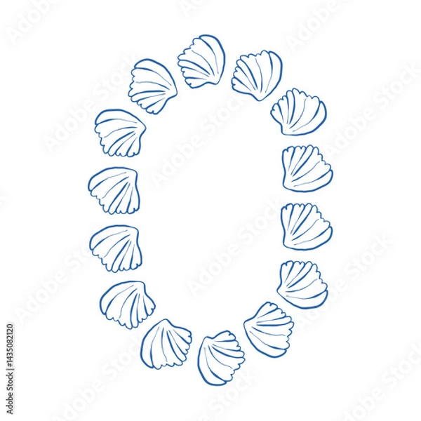 Obraz Elegant scalloped frame for sophisticated branding stationery invitations and soft minimalistic design
