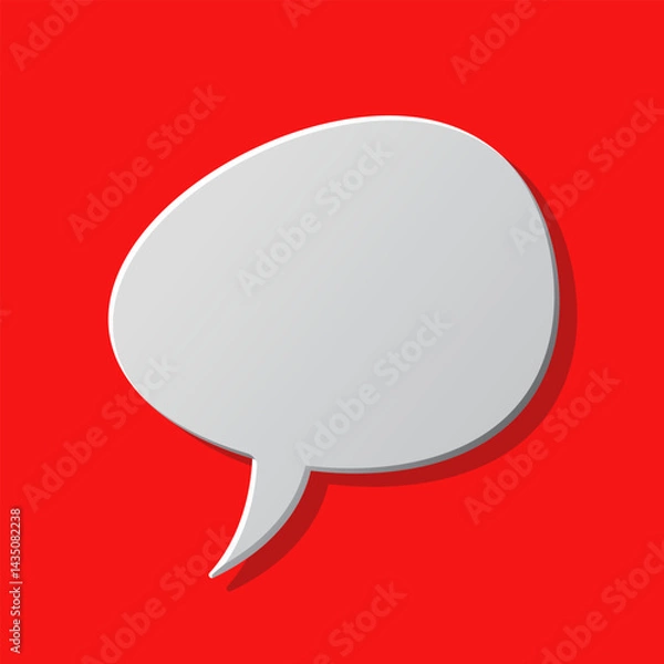 Obraz white speech balloon on red background
