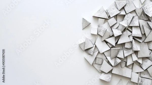 Fototapeta Abstract geometric shapes, fragmented tiles