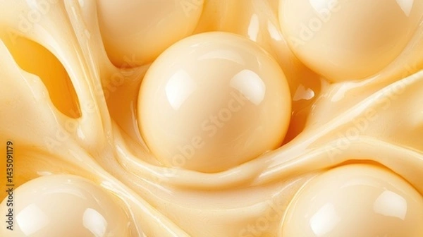 Obraz Creamy spheres in swirled liquid